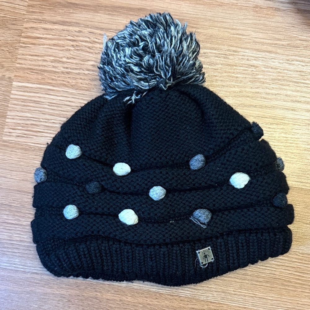 Smartwool Black Knit Pom Pom Wool Beanie